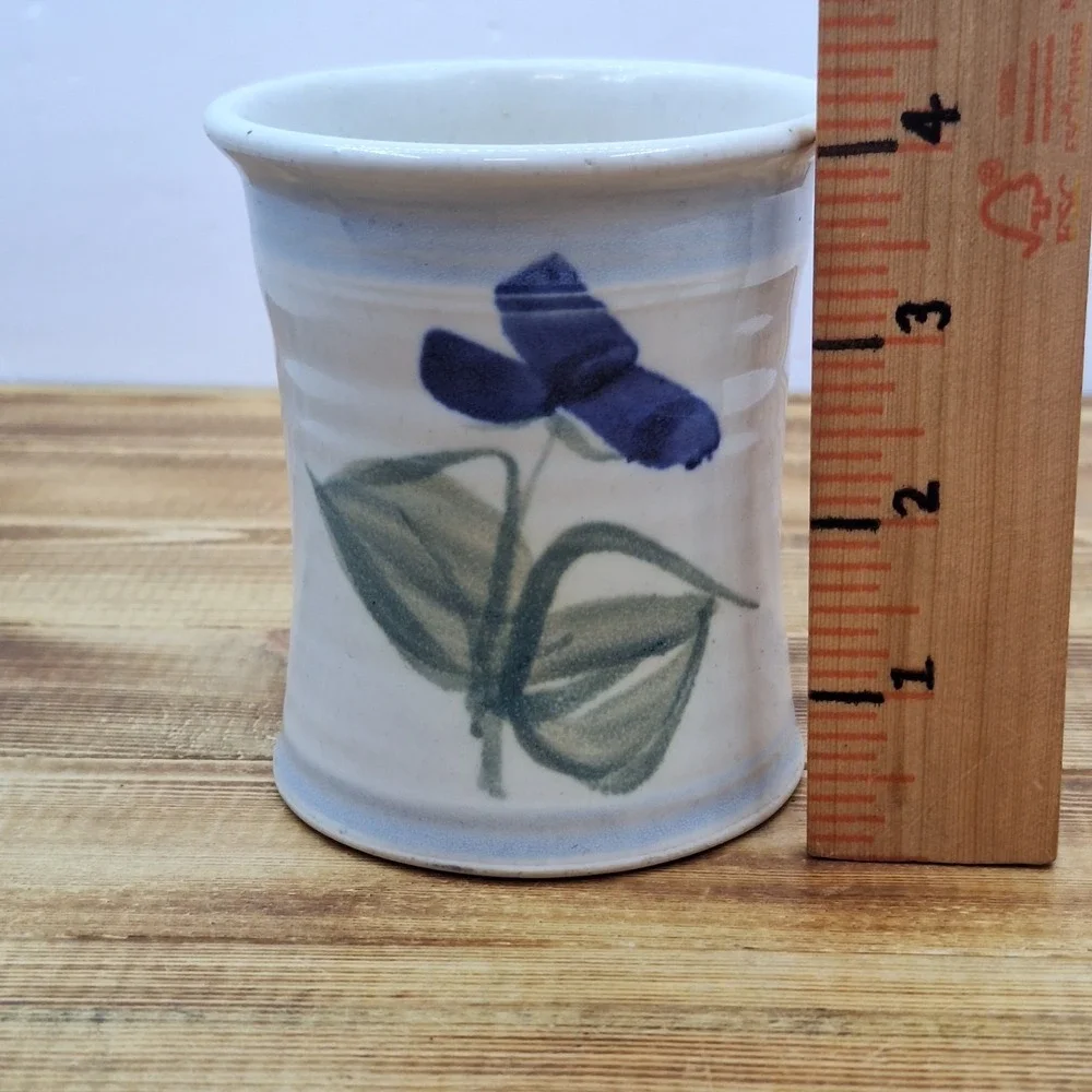 Pottery Crock Jar Vase Handmade Flowers Pencil‎ Holder Utensil Mini 4
